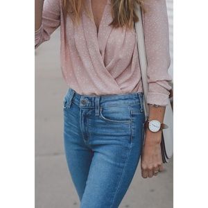 White - Ring wrapped blouse